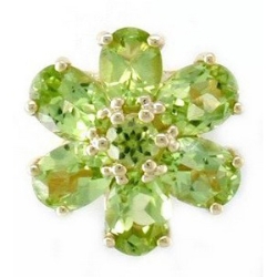 B2141 14K SOLID BACKPERIDOT SLIDE IN FLOWER LIKE DESIGN 